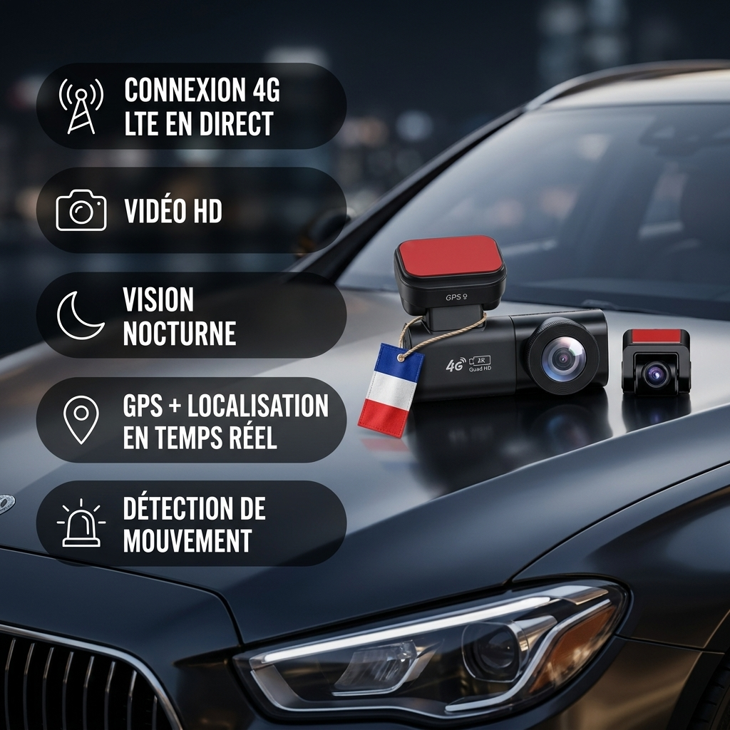 Dashcam 4G - 2 caméras : Avant et Arrière